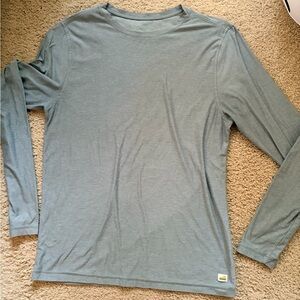 Vuori Men's, Blue Slate Long Sleeve Tee, Strato Tech Tee, Medium